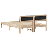 Bed frame Brown and light grey 160 x 200 cm Solid pine wood 878524