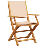 Bistro Set Beige Solid acacia wood and polyester Medium 3281799