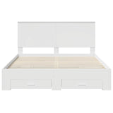 Bed Frame with Headboard White 160 x 200 cm Engineered Wood 3411280