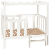 Dog Bed White 105.5x83.5x100 cm Solid Wood Pine 822388