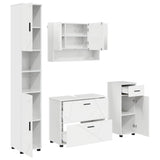 Bathroom Furniture Set with Drawer 4 pcs High Gloss White 3393057