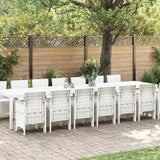 Garden Dining Set with Cushions with Cushion 15 pcs White PP 3378802