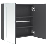 LED Bathroom Mirror Cabinet Shining Grey 62x14x60 cm 326521