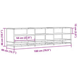TV Cabinet Smoked Oak 180x40x46 cm Engineered Wood 3300807