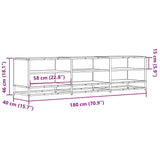 TV Cabinet Smoked Oak 180x40x46 cm Engineered Wood 3300807