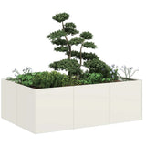 Planter White 120x80x40 cm Steel 860746
