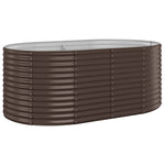 Garden Raised Bed Powder-coated Steel 175x100x68 cm Brown 319060