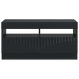 LED TV Cabinet Black Engineered Wood 897436