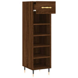 Shoe Cabinet Brown Oak 30x35x105 cm Engineered Wood 829659