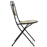 Bistro Chairs Foldable 2 pcs Terracotta and White Ceramic 4003407