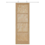 Sliding Door Set Manual Natural and white 78 x 232 cm 3333390