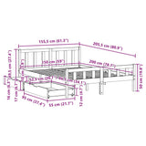 Bed Frame without Mattress Wax Brown 150x200 cm King Size Solid Wood Pine 3301591