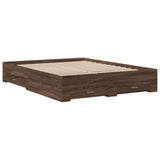 Bed Frame with Drawers without Mattress Brown Oak 160x200 cm 3280376