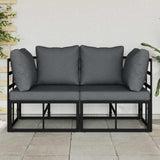 Outdoor Furniture 2 Piece Black and Anthracite Metal 42008023