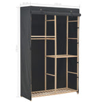 3-Tier Wardrobe Grey 110x40x170 cm Fabric 248188