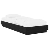 Floor Bed Frame Black Oak 80 x 200 cm Engineered Wood 8009073