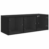 Wall Cabinet Black Oak 102 x 37 x 35 cm Engineered Wood 882921