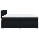 ZNTS Box Spring Bed with Mattress Black 180x200 cm Fabric 3285983