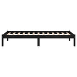 810011 Bed Frame without Mattress Black Solid Wood 100x200 cm