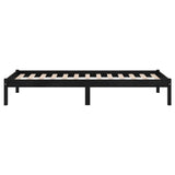 810011 Bed Frame without Mattress Black Solid Wood 100x200 cm