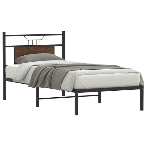 Bed Frame without Mattress Brown Oak 80x200 cm Engineered Wood 4106832