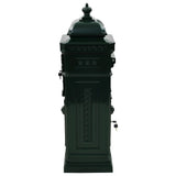 Pillar Letterbox Green Cast aluminium Large Decorative Inlays 43890