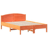 Bed Frame without Mattress Wax Brown 140x190 cm Solid Wood Pine 842605