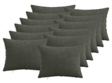 Cushion Cover 12 pcs HEERLEN Anthracite 45 x 45 cm Corduroy 910407