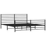 Metal Bed Frame without Mattress with Footboard Black 193x203cm 352343