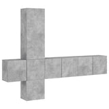 5 Piece TV Wall Units Concrete Grey Engineered Wood 3216460