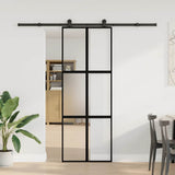 Sliding Door with Hardware Set 76x205 cm Tempered Glass&Aluminium 3332974