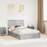 Storage Bed Concrete Grey 135 x 190 cm Engineered Wood 3409562