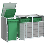 Wheelie Bin Storage for Triple Bins Grey 216x81x115 cm Steel 4006180