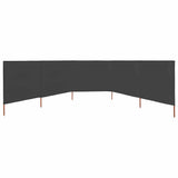 5-panel Wind Screen Fabric 600x80 cm Anthracite 47156