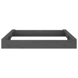 Sandbox with Seats Grey Square Solid Wood Pine 825039