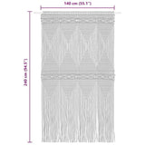 Macrame Curtain Taupe 140x240 cm Cotton 323984