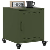 ZNTS Bedside Cabinets 2 pcs Olive Green 36x39x43.5 cm Steel 846623