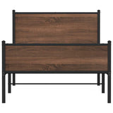 Metal Bed Frame without Mattress Brown Oak 100x200 cm 4007953