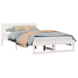 Bed Frame with Headboard White 140 x 190 cm Solid Pine Wood 873278