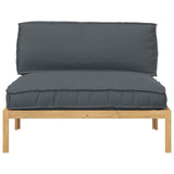 Sofa Set Plain Anthracite 120 x 80 x 69 cm Solid Acacia Wood 3418206