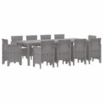 Garden Dining Set 11 pcs Light Grey Polt rattan 3378611