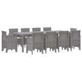 Garden Dining Set 11 pcs Light Grey Polt rattan 3378611