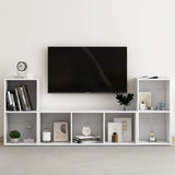 3 Piece TV Cabinet Set White Engineered Wood 3080015
