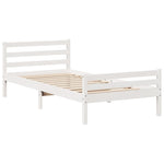 ZNTS Bookcase Bed without Mattress White 100x200 cm Solid Wood Pine 3322234