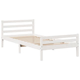 ZNTS Bookcase Bed without Mattress White 100x200 cm Solid Wood Pine 3322234