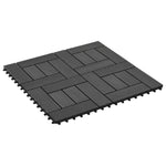 22 pcs Decking Tiles 30x30 cm 2 sqm WPC Black 277803