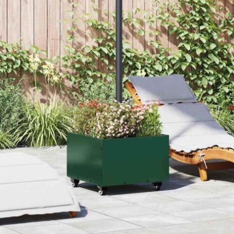 Parasol Base with Planter Green 45 x 45 x 45 cm Steel 42010367
