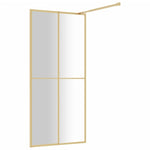 Walk-in Shower Wall with Clear ESG Glass Gold 80x195 cm 154943