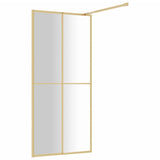 Walk-in Shower Wall with Clear ESG Glass Gold 80x195 cm 154943
