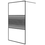 Walk-in Shower Wall Black 115x195 cm Clear ESG Glass 152148